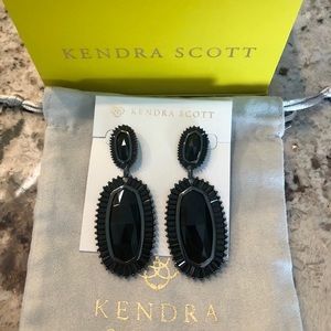 Kendra Scott Black Gunmetal Kaki Earrings